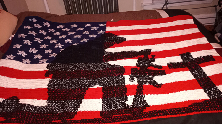 Hand-crocheted Blanket Goes To U.S. Marine Corps Veteran